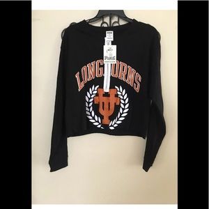 Pink University Of Texas crop top Sz S NWT